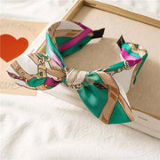 Fashion Print Bow Headband Green Hair Accessories