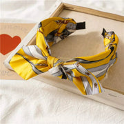 Fashion Print Bow Headband Yellow Hair Accessories