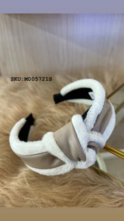 Faux Fur Fluffy Plush Cross Knot Headband Hair Accessories