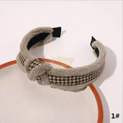 Faux Fur Fluffy Plush Cross Knot Headband Hair Accessories