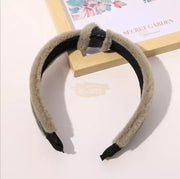 Faux Fur Fluffy Plush Cross Knot Headband Hair Accessories