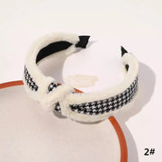 Faux Fur Fluffy Plush Cross Knot Headband Hair Accessories