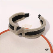Faux Fur Fluffy Plush Cross Knot Headband Hair Accessories