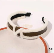 Faux Fur Fluffy Plush Cross Knot Headband Hair Accessories