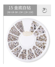 Flatback Nail Rhinestone Wheels - Available in 22 variants 15 Rhinestones