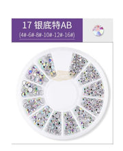Flatback Nail Rhinestone Wheels - Available in 22 variants 17 Rhinestones