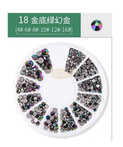 Flatback Nail Rhinestone Wheels - Available in 22 variants 18 Rhinestones