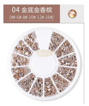 Flatback Nail Rhinestone Wheels - Available in 22 variants 4 Rhinestones