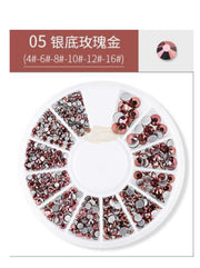 Flatback Nail Rhinestone Wheels - Available in 22 variants 5 Rhinestones