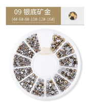 Flatback Nail Rhinestone Wheels - Available in 22 variants 9 Rhinestones