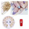 Flatback Pearl Jewelry Decoration - White & Gold Nail Art