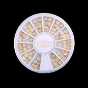 Flatback Pearl Jewelry Decoration - White & Gold Nail Art