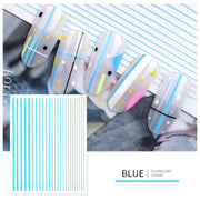 Fluorescent Nail Stickers - Available in 5 Colors Blue 3D Stickers