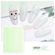 Fluorescent Nail Stickers - Available in 5 Colors Green 3D Stickers