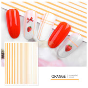 Fluorescent Nail Stickers - Available in 5 Colors Orange 3D Stickers