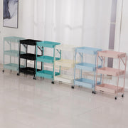 Foldable 3-Tier Metal Rolling Storage Cart | Green Storage Cart