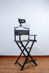 Foldable Makeup Artist Director’s Chair with Headrest | Black Furniture