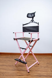 Foldable Makeup Artist Director’s Chair with Headrest | Pink Furniture