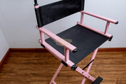 Foldable Makeup Artist Director’s Chair with Headrest | Pink Furniture