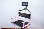 Foldable Makeup Artist Director’s Chair with Headrest | Pink Furniture