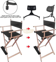 Foldable Makeup Artist Director’s Chair with Headrest | Rose Gold Furniture