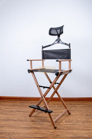 Foldable Makeup Artist Director’s Chair with Headrest | Rose Gold Furniture