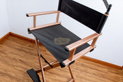 Foldable Makeup Artist Director’s Chair with Headrest | Rose Gold Furniture