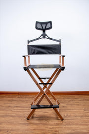 Foldable Makeup Artist Director’s Chair with Headrest | Rose Gold Furniture