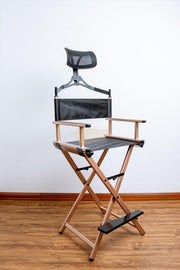 Foldable Makeup Artist Director’s Chair with Headrest | Rose Gold Furniture