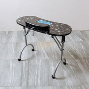Foldable Manicure Station on Wheels with Carry bag | Black Flower Design with Dust Collector MT-020F Manicure Tables