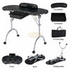 Foldable Manicure Station on Wheels with Carry bag | Black Flower Design MT-017F Manicure Tables