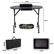 Foldable Manicure Station on Wheels with Carry bag - Black MT-001 Manicure Tables