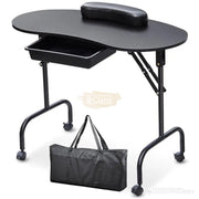 Foldable Manicure Station on Wheels with Carry bag - Black MT-001 Manicure Tables