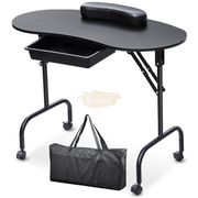 Foldable Manicure Station on Wheels with Carry bag - Black MT-001 Manicure Tables