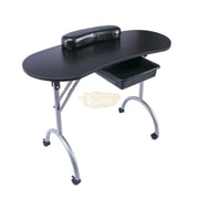 Foldable Manicure Station on Wheels with Carry bag - Black MT-005 Manicure Tables