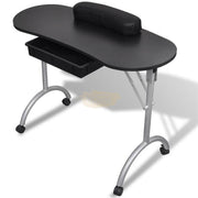 Foldable Manicure Station on Wheels with Carry bag - Black MT-005 Manicure Tables