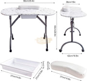Foldable Manicure Station on Wheels with Carry bag | White Flower MT-017F Manicure Tables