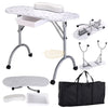Foldable Manicure Station on Wheels with Carry bag | White Flower MT-017F Manicure Tables