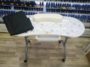 Foldable Manicure Station on Wheels with Carry bag | White Flower MT-017F Manicure Tables