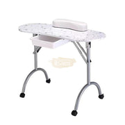 Foldable Manicure Station on Wheels with Carry bag | White Flower MT-017F Manicure Tables