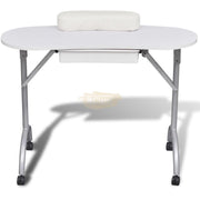 Foldable Manicure Station on Wheels with Carry bag - White MT-005 Manicure Tables