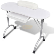 Foldable Manicure Station on Wheels with Carry bag - White MT-005 Manicure Tables