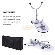 Foldable Manicure Station on Wheels with Carry bag - White MT-005 Manicure Tables
