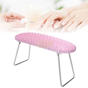 Foldable Microfiber Leather Hand Rest Manicure Station | Pink Nail Salon Accessories