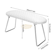 Foldable Microfiber Leather Hand Rest Manicure Station | White Nail Salon Accessories