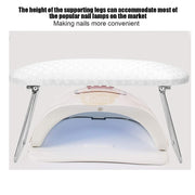 Foldable Microfiber Leather Hand Rest Manicure Station | White Nail Salon Accessories