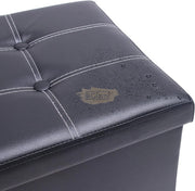 Foldable Ottoman with storage | Black with white | 76*38*38cm Ottoman