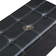 Foldable Ottoman with storage | Black with white | 76*38*38cm Ottoman