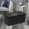 Foldable Ottoman with storage | Black with white | 76*38*38cm Ottoman