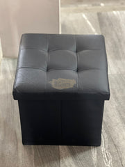 Folding Square Ottoman with Storage | Black | 36*36*36cm